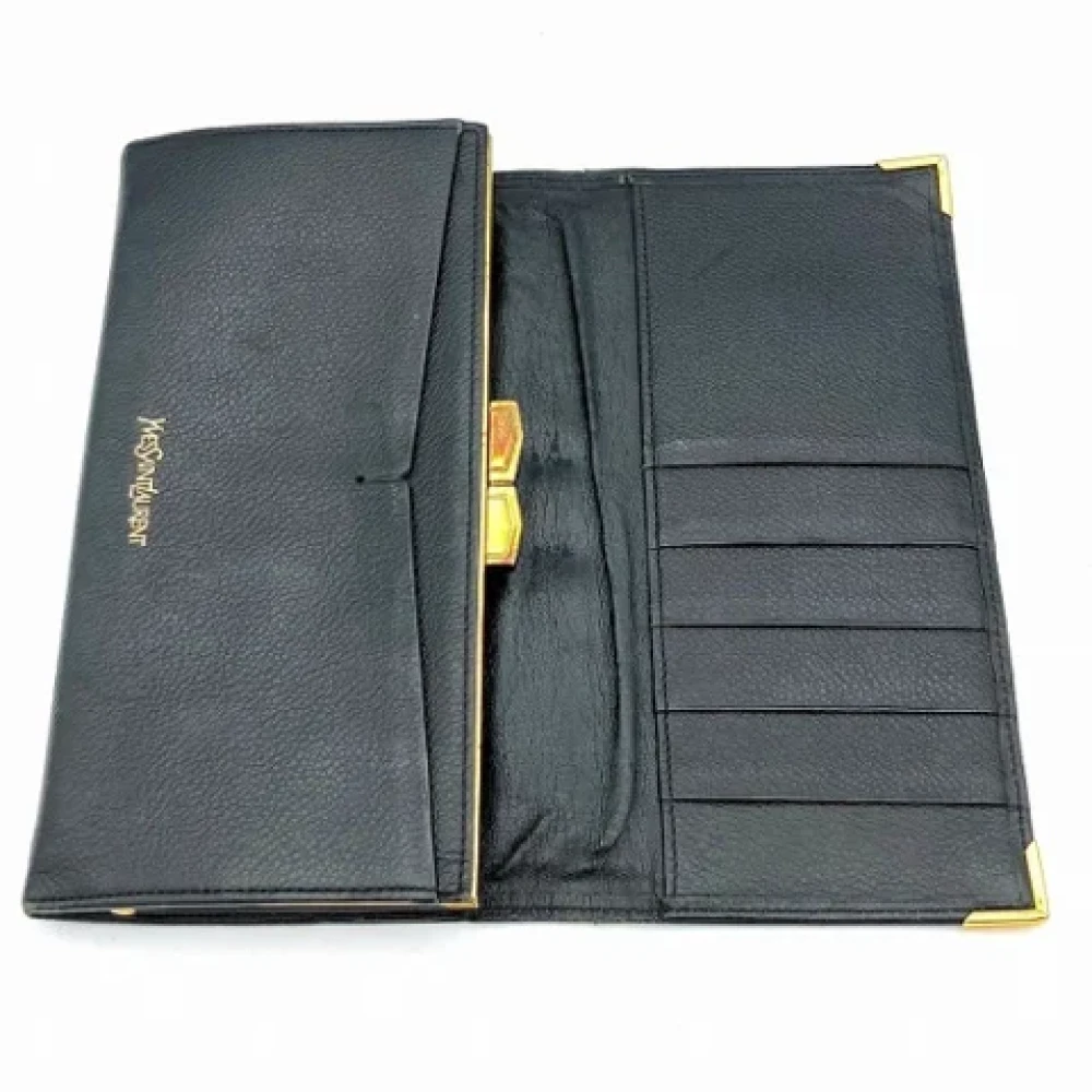Yves Saint Laurent Vintage Pre-owned Leather wallets Black Dames
