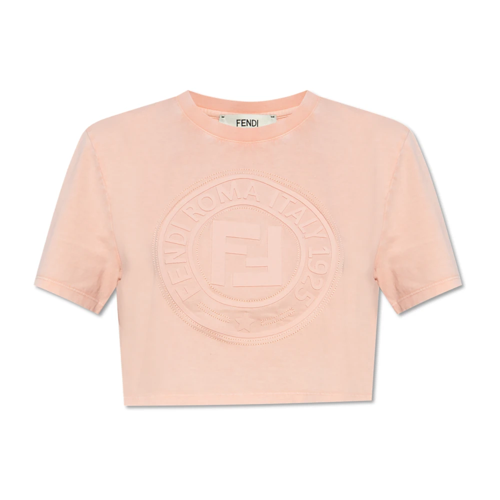 Fendi Women's Pink Roma Crop Top - T-Shirts - M - Tops