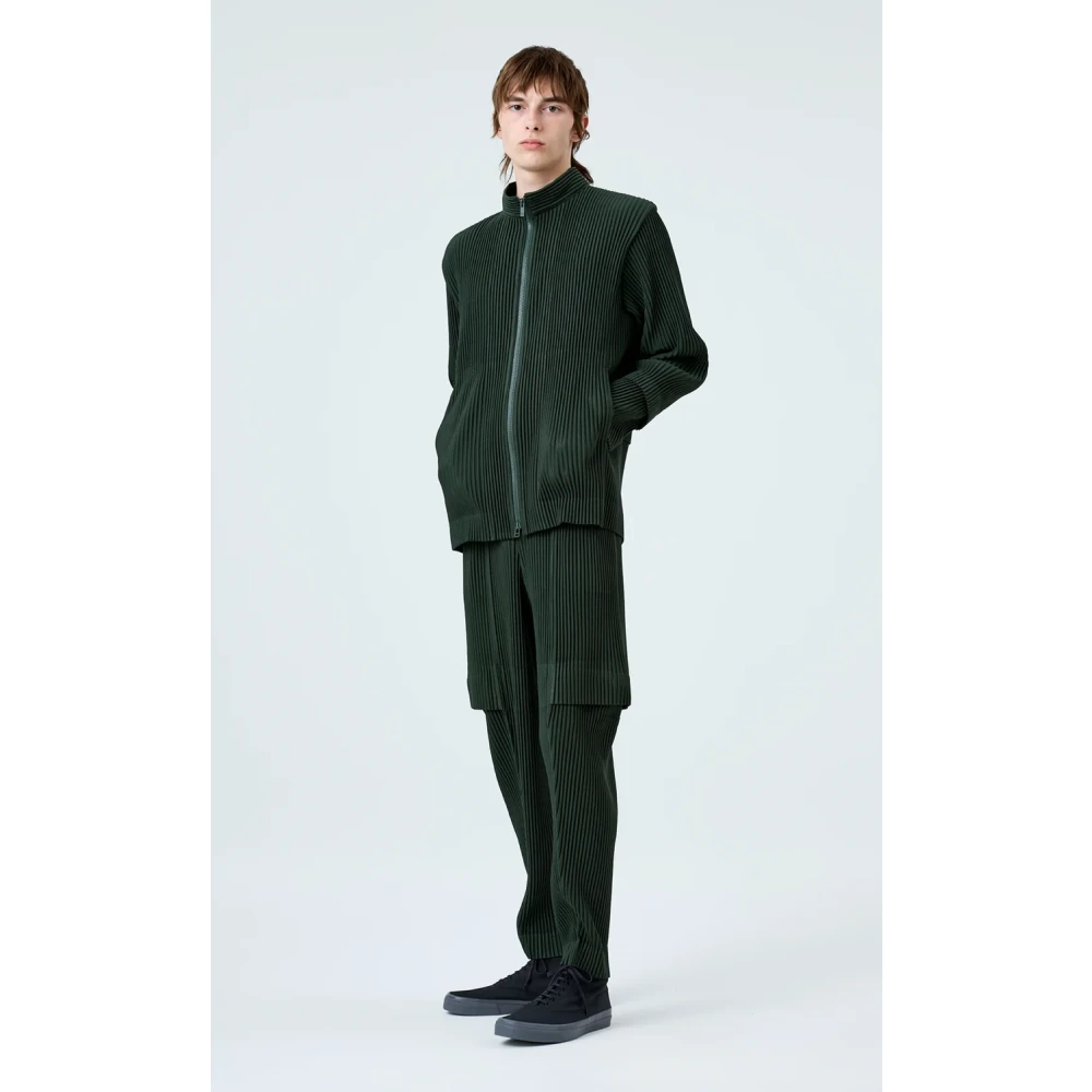 Issey Miyake Groene Cargo Plissé Broek Green Heren
