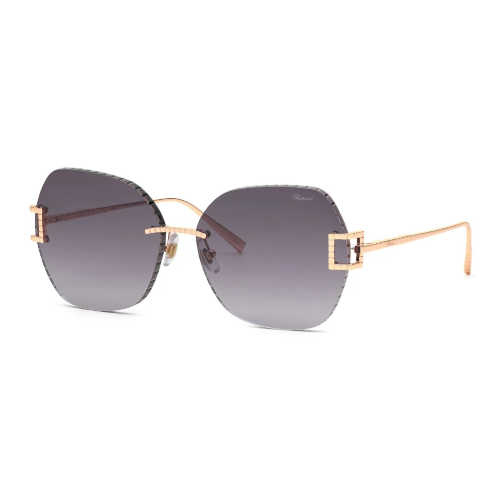 Chopard Yellow Sunglasses, Unisex, 64 Mm, Rose Gold Sunglasses With Smoke Gradient