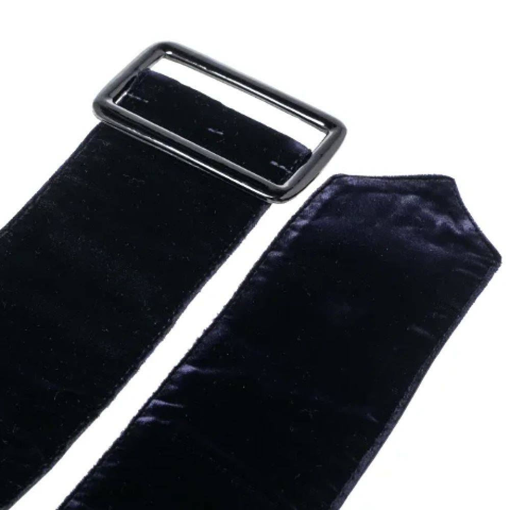 Armani Pre-owned Velvet belts Blue Dames
