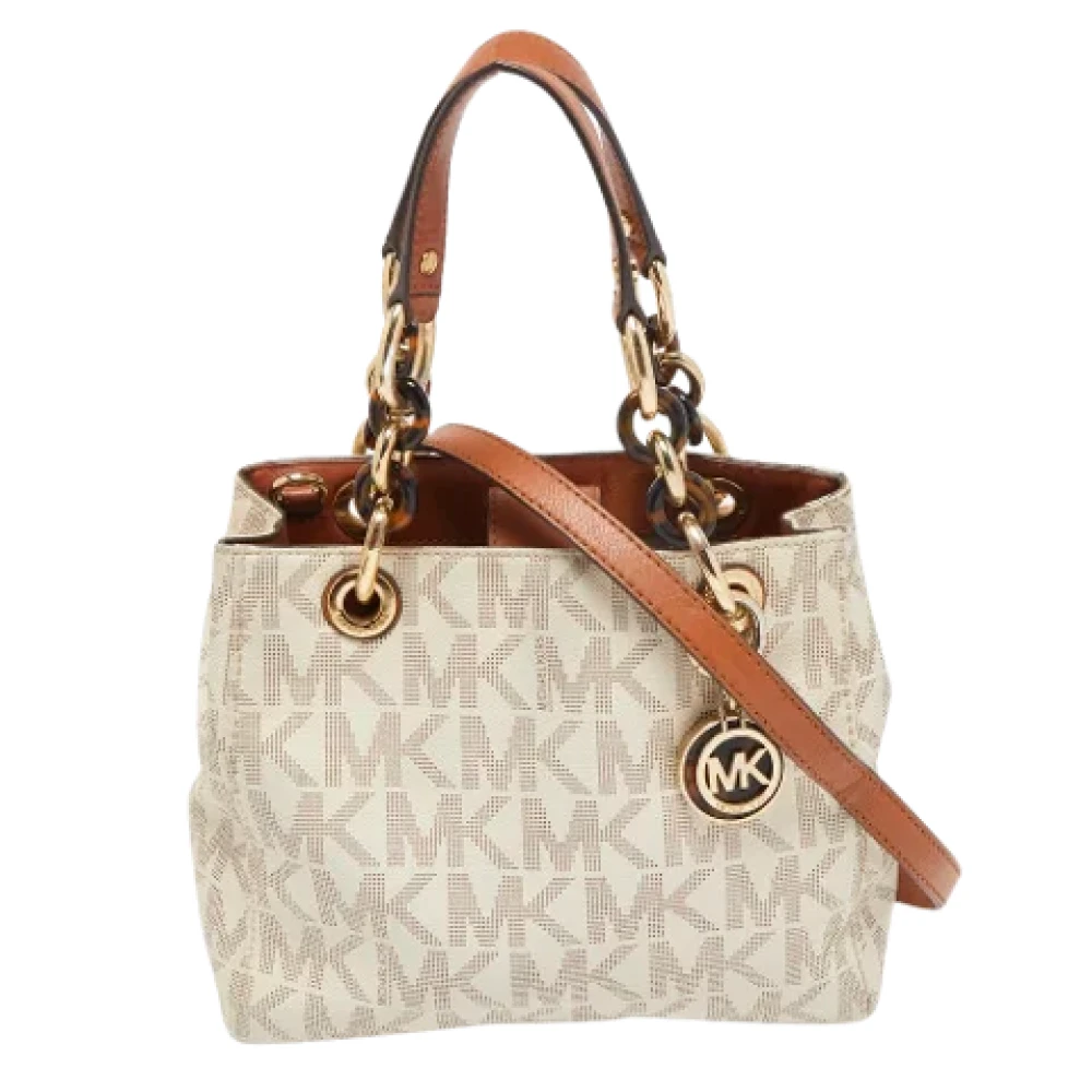 Michael Kors Pre-owned Stijlvolle Witte Stoffen Tote Tas White Dames