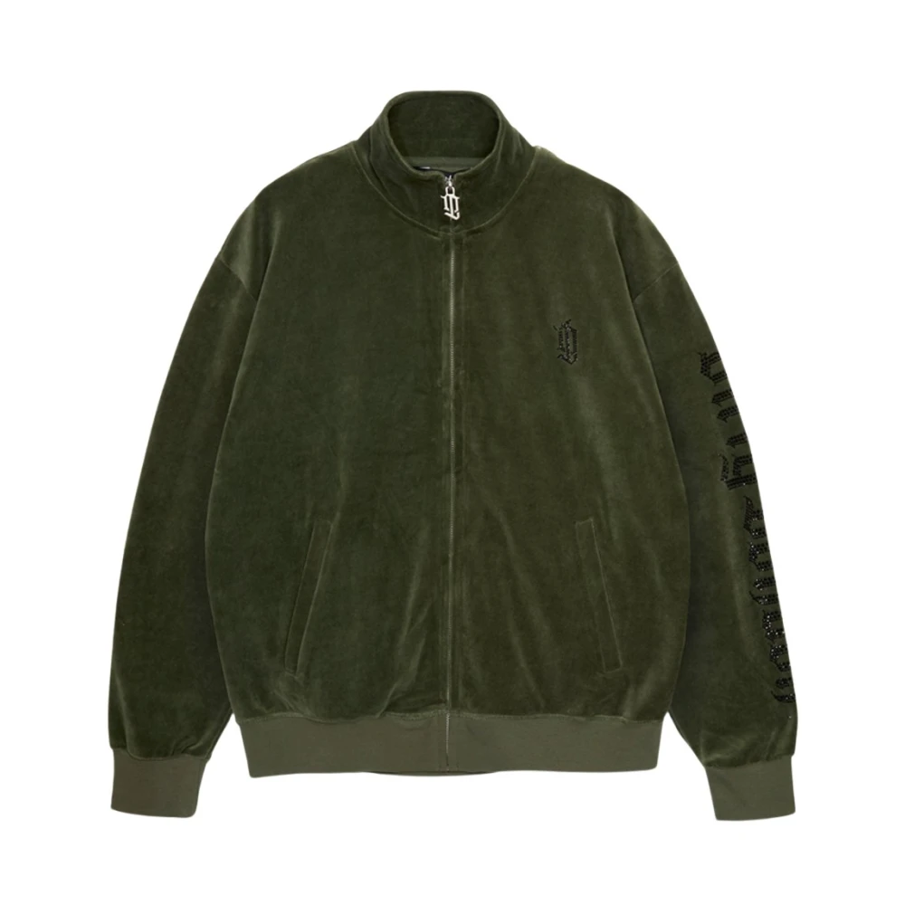 Juicy Couture Thyme Velours Rits Track Jacket Green Heren