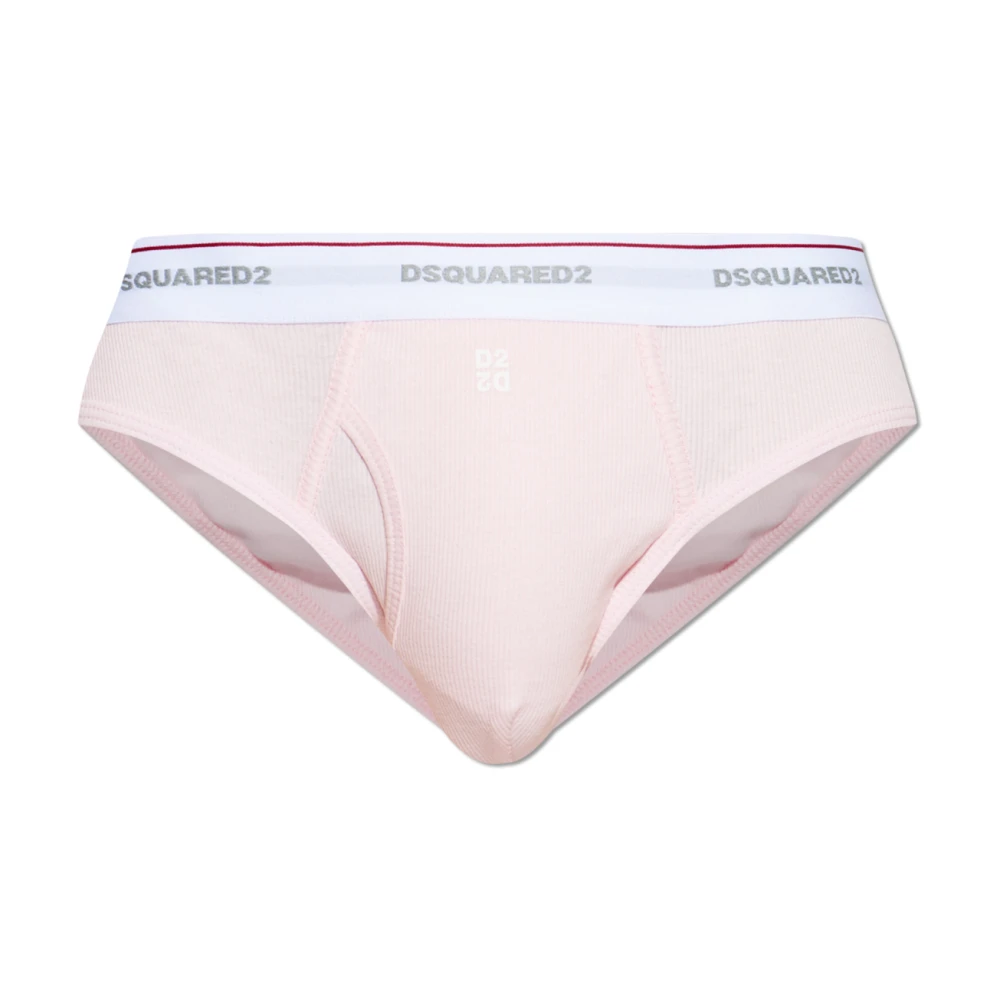 Dsquared2 Mannelijk Roze Ondergoed Heren, L, Geribbelde Slips