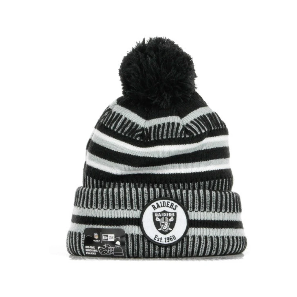 New Era Men's Black Sport Knit Pom Pom Hat Original Team Colors