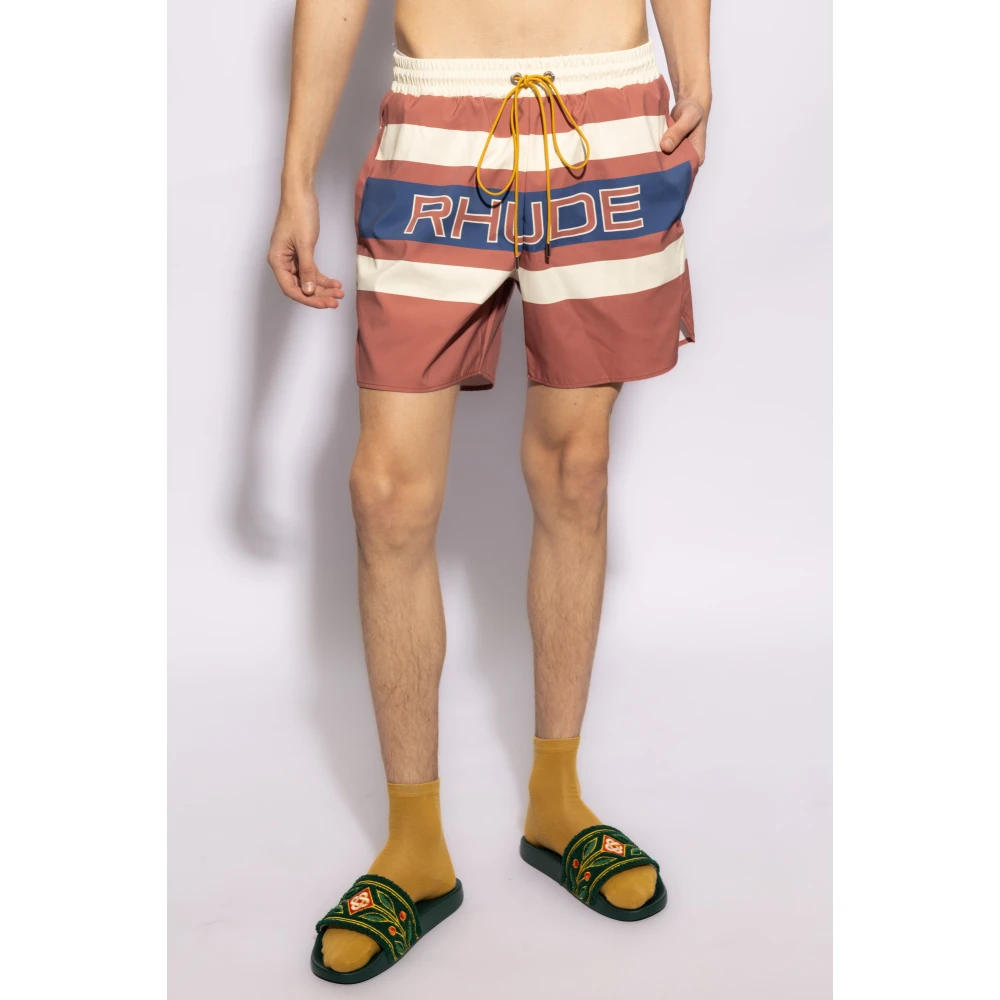 Rhude Shorts met logo Multicolor Heren
