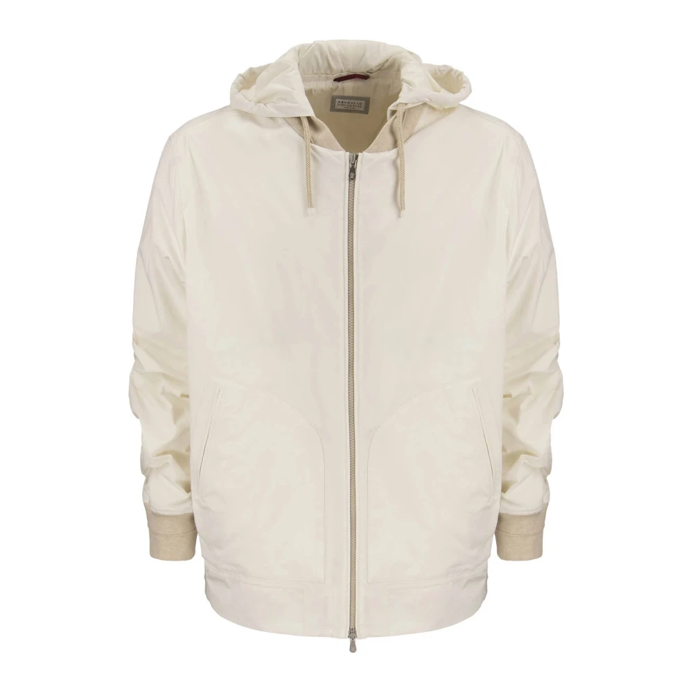 BRUNELLO CUCINELLI Lichtgewicht Hoodie Jas voor Mannen Beige Heren