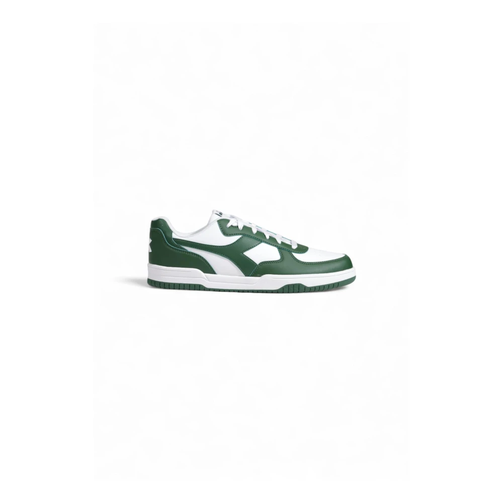 Diadora Men's Green Low-Top Sneakers With Rubber Sole