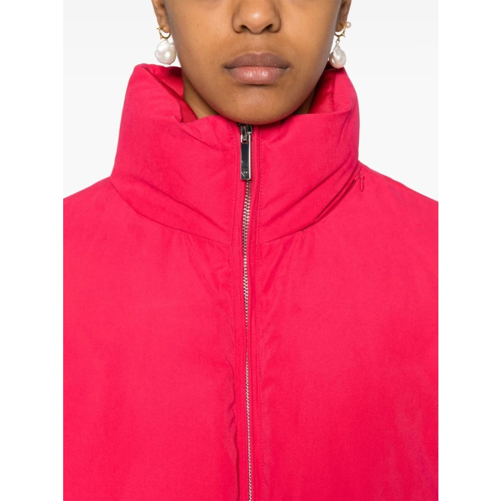 Emporio Armani Rode Jassen met Opstaande Kraag Red Dames