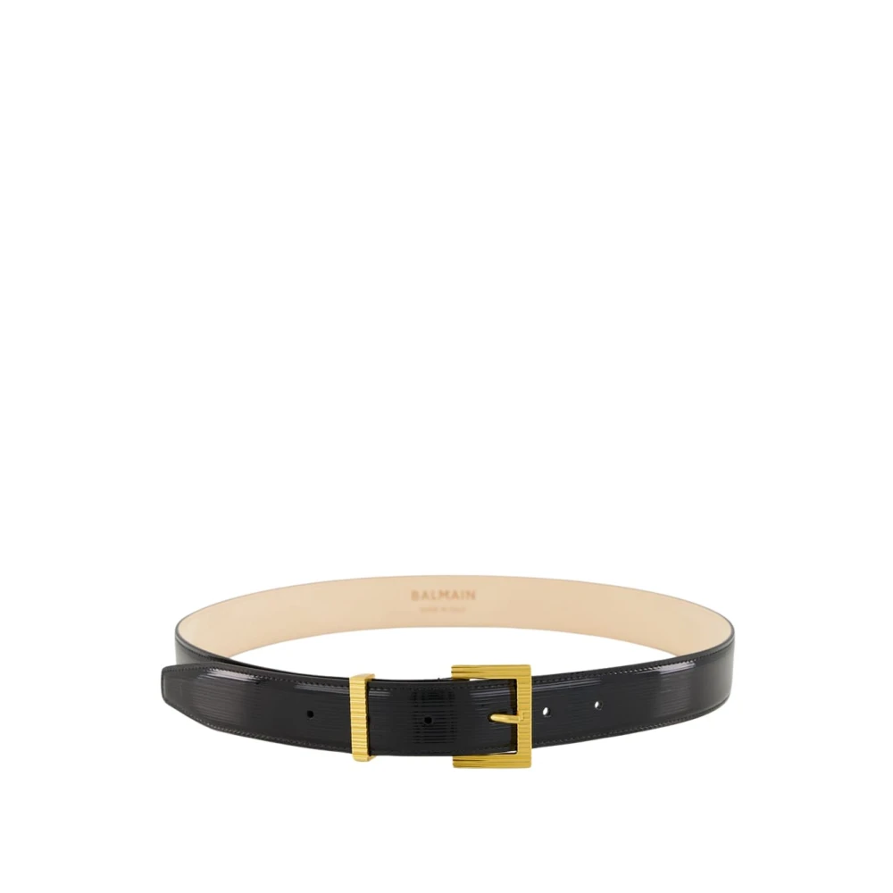 Balmain Black Striped Patent Leather Perfume Belt - Female - Belts - 85 Cm - Accessories
