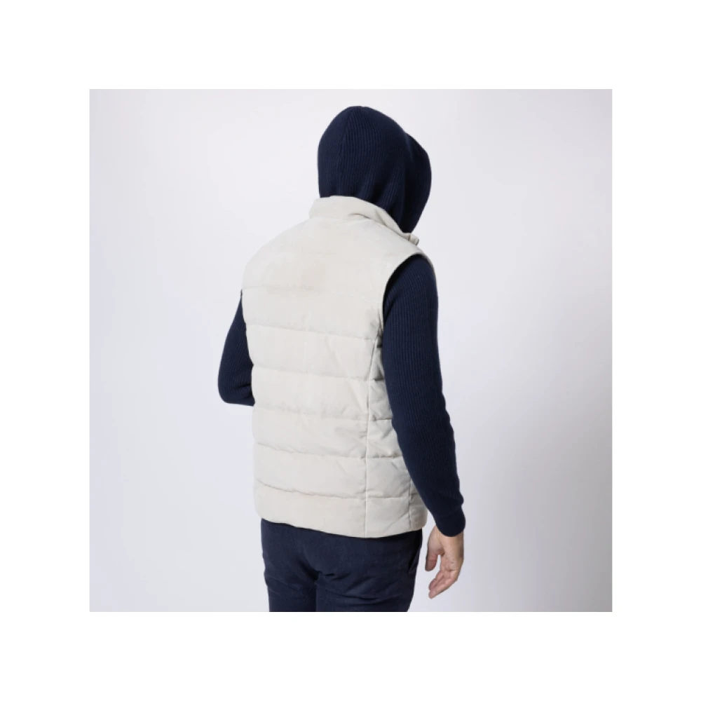 Eleventy Omkeerbaar mouwloos vest in beige en grijs Gray Heren