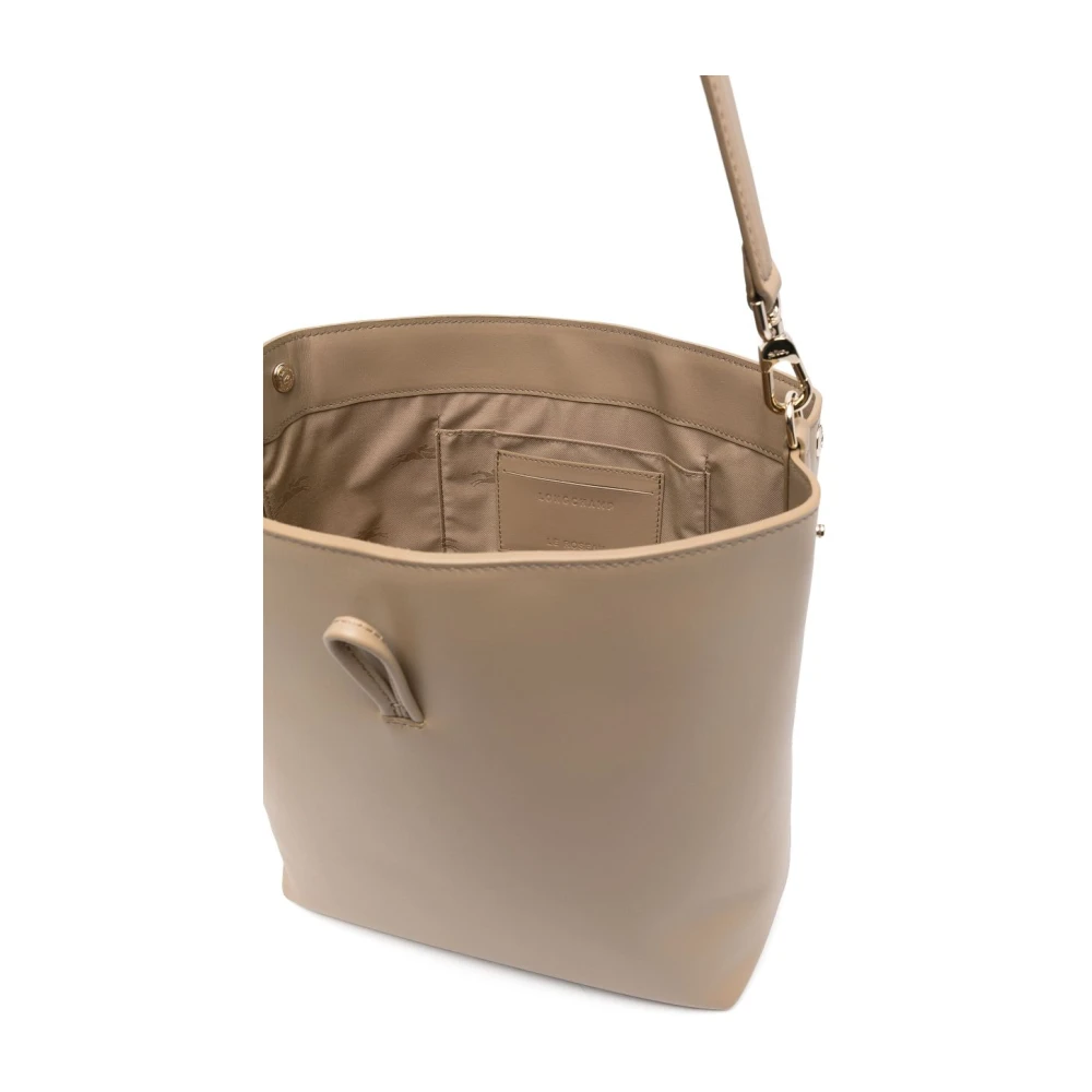 Longchamp Root Gold-Tone Calfskin Tassen Beige Dames