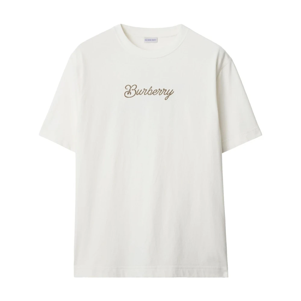 Burberry Witte Crew Neck T-shirts en Polos White Heren