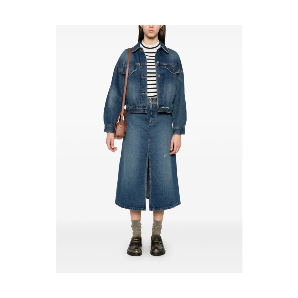 A.p.c. Gestreept Logo T-shirt White Dames