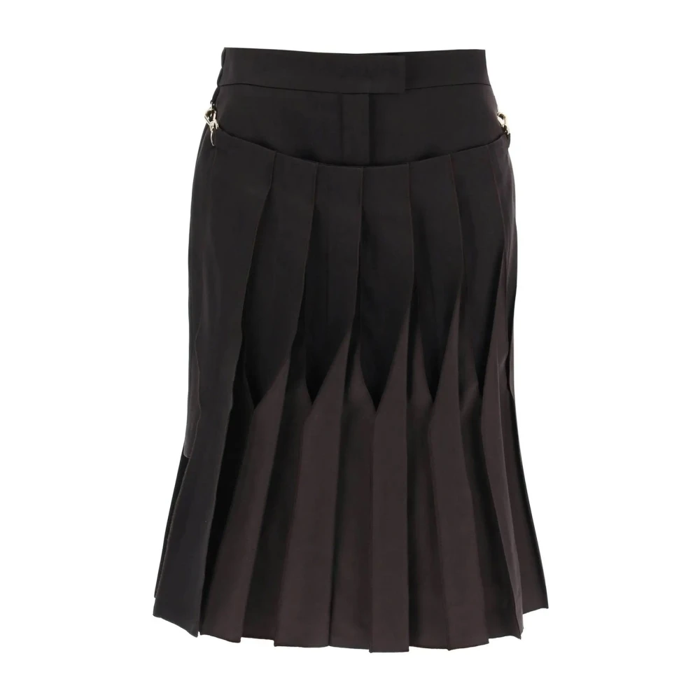 Fendi Zijden gewassen rok met afneembaar paneel Brown Dames