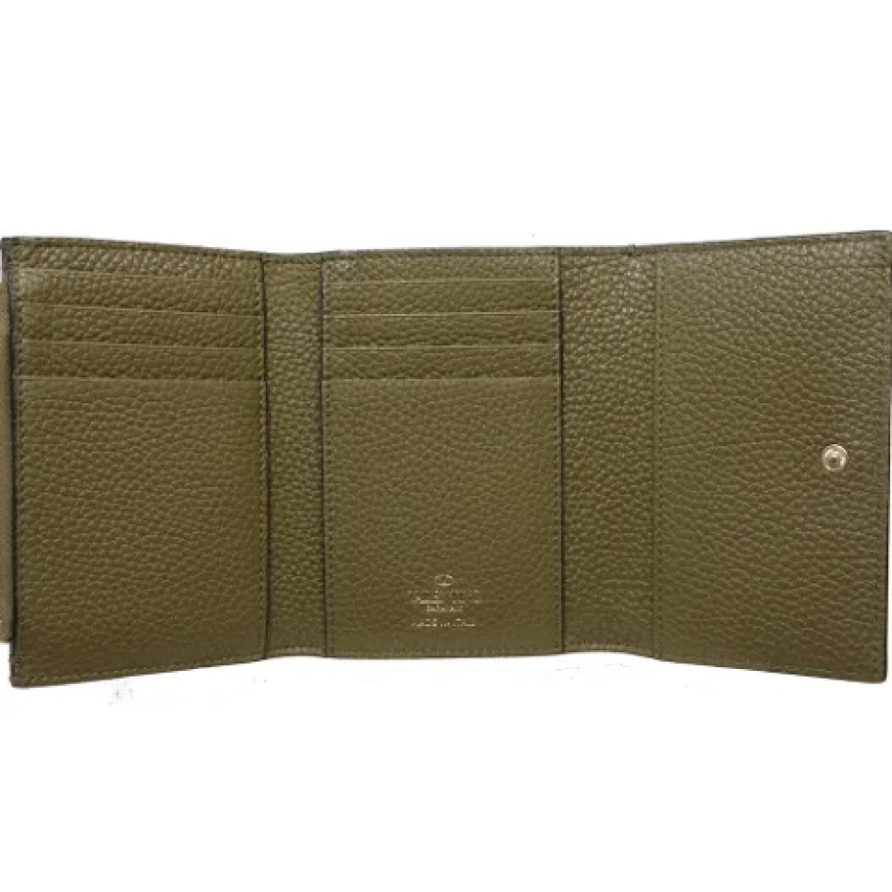 Valentino Vintage Pre-owned Leather wallets Green Dames