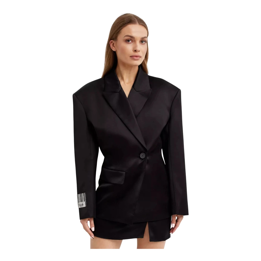 Nué Women's Black Blazer With Logo Detail - Blazers - S - Jackets