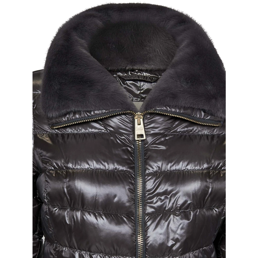 Herno Grijze gewatteerde nylon donsjas Brown Dames