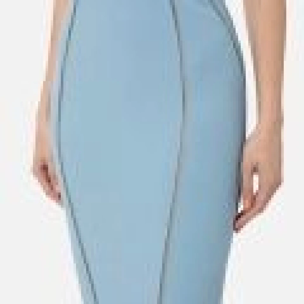 Elisabetta Franchi Stretch Crêpe Jurken met Uitsnijding Blue Dames