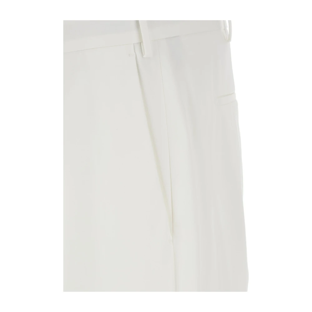 PT Torino Witte katoenen broek met pence White Heren