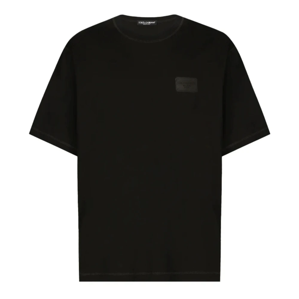 Dolce & Gabbana , T-Shirts, Male, Black, M, Cotton T-Shirt