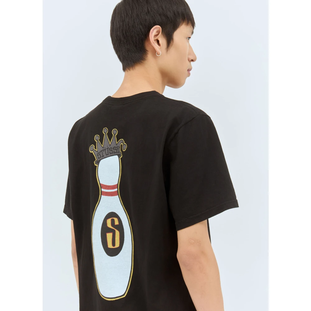 Stüssy Grafische Print Katoenen T-Shirt Black Heren