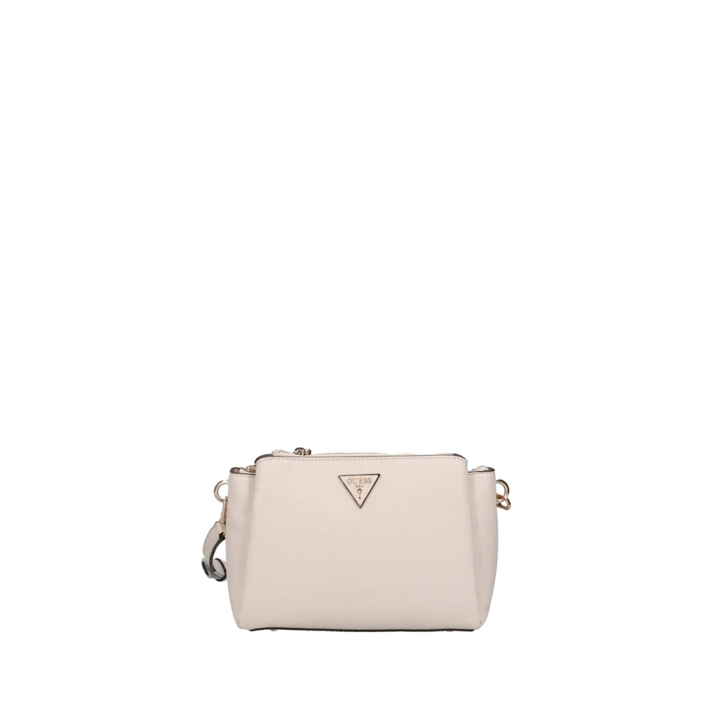 Guess Elegante witte leren handtas met gouden details Beige Dames