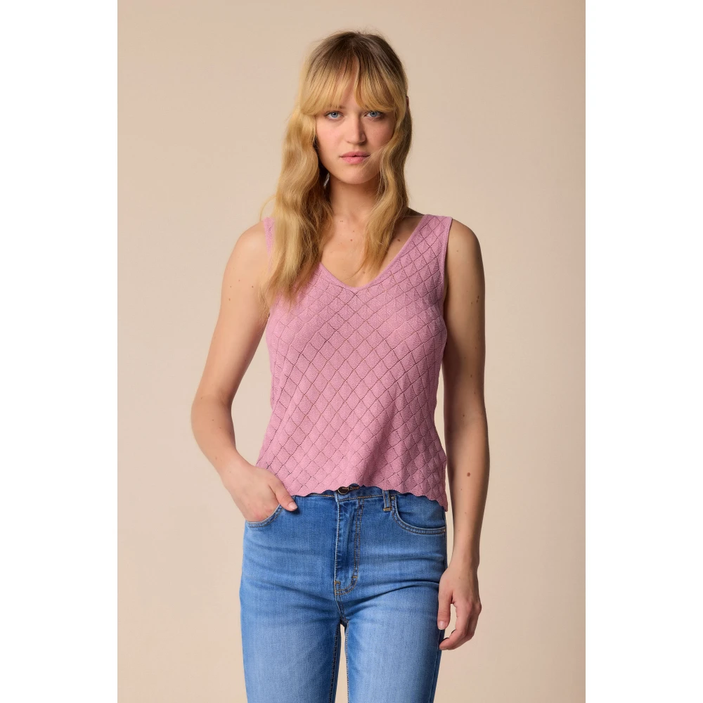 Kocca Stijlvolle mouwloze tops voor vrouwen Purple Dames