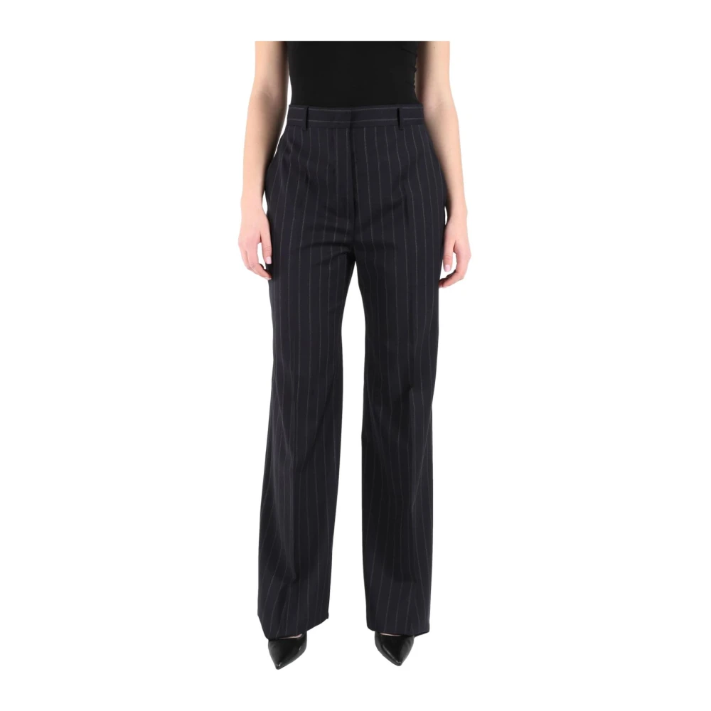 Max Mara Studio Blue Mstenfasi Trousers - Female - Wide Trousers - 2XS - Trousers