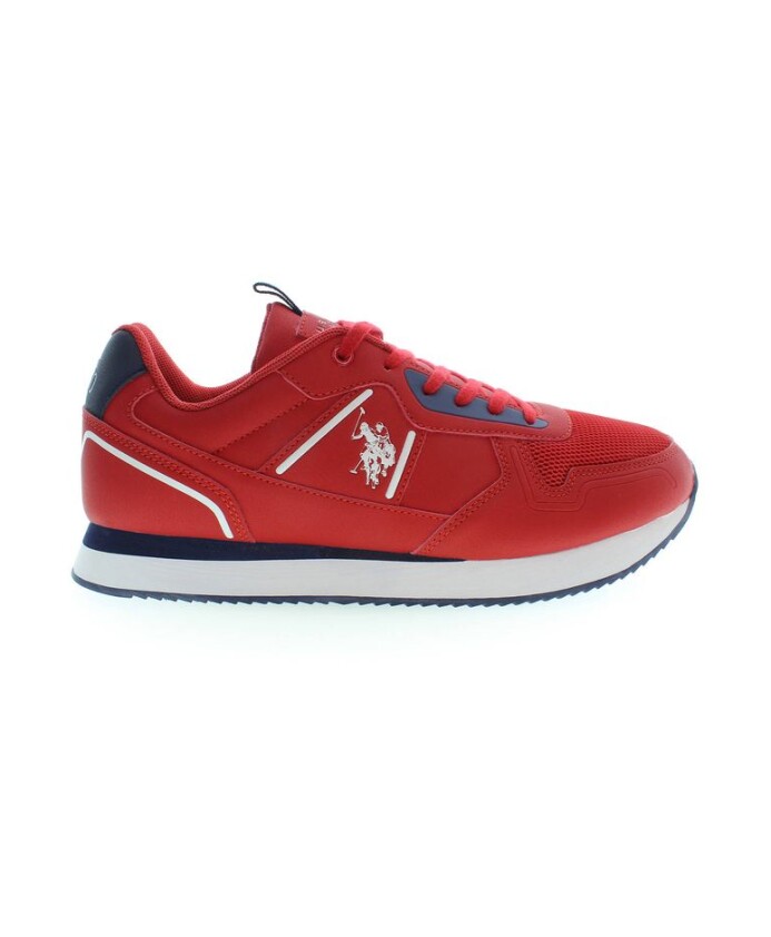 sneaker-en-polyester-rouge-avec-details-contrastants