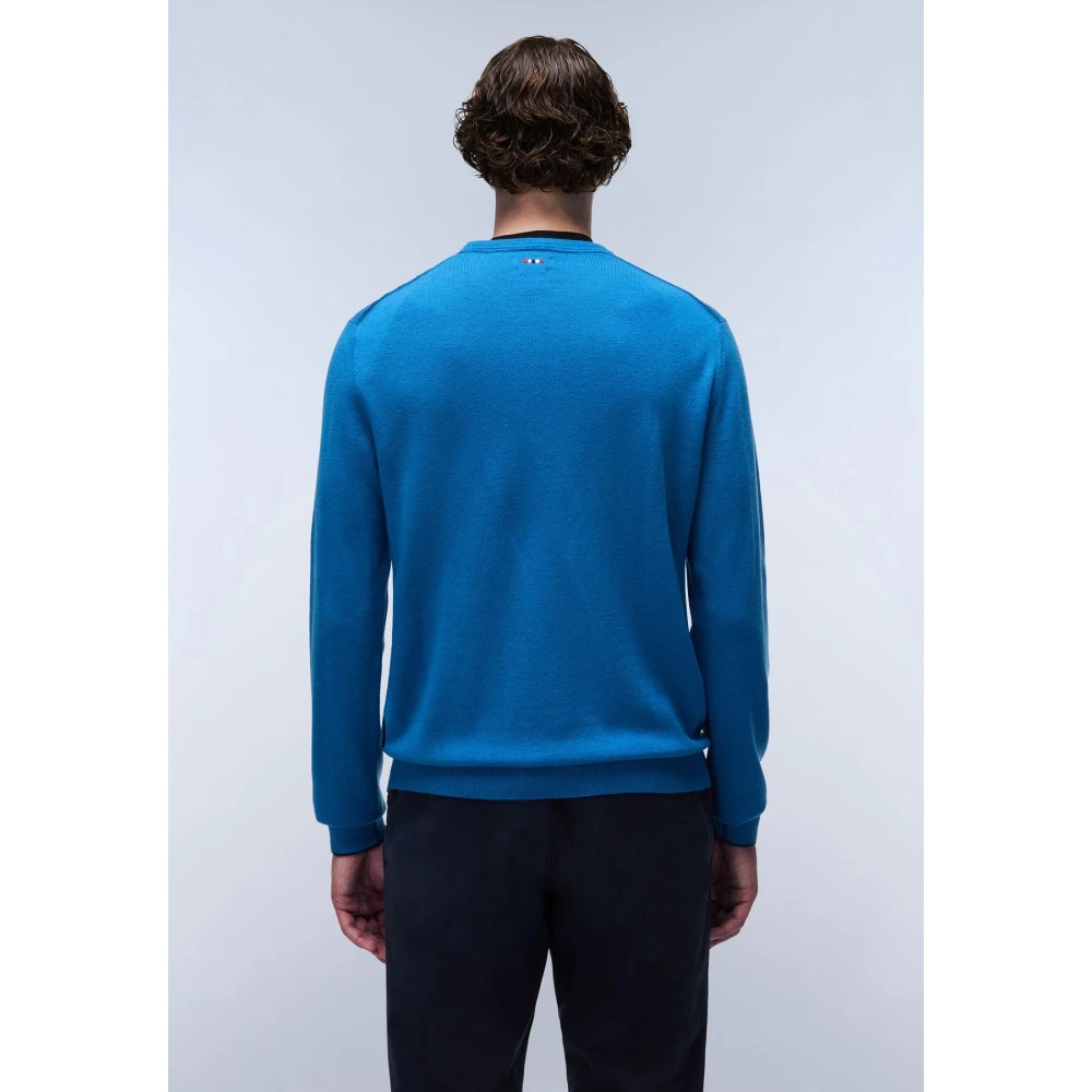 Napapijri Geborduurde Detail Katoenen Trui Blue Heren