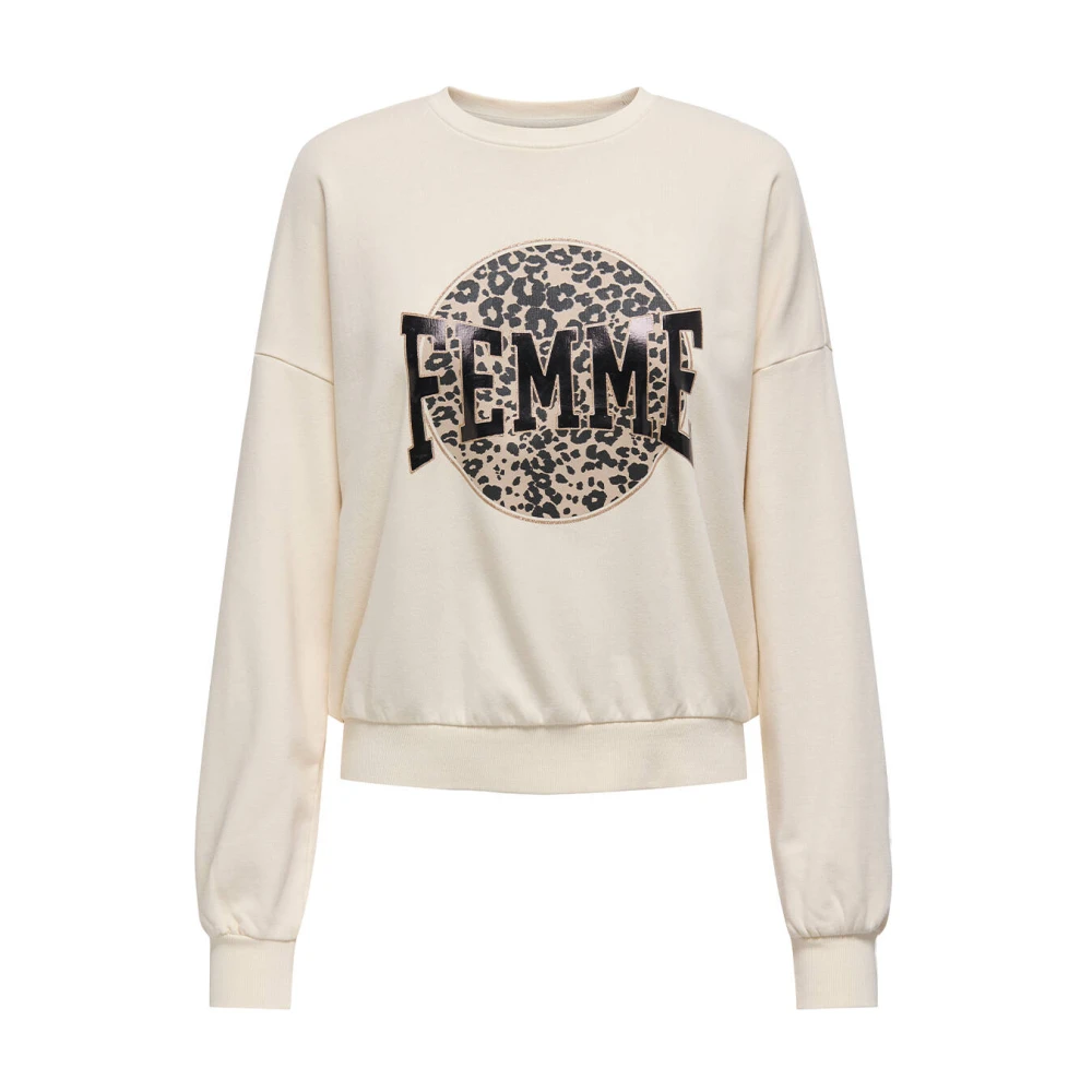 Only Luipaardprint Sweatshirt met Lange Mouwen Beige Dames