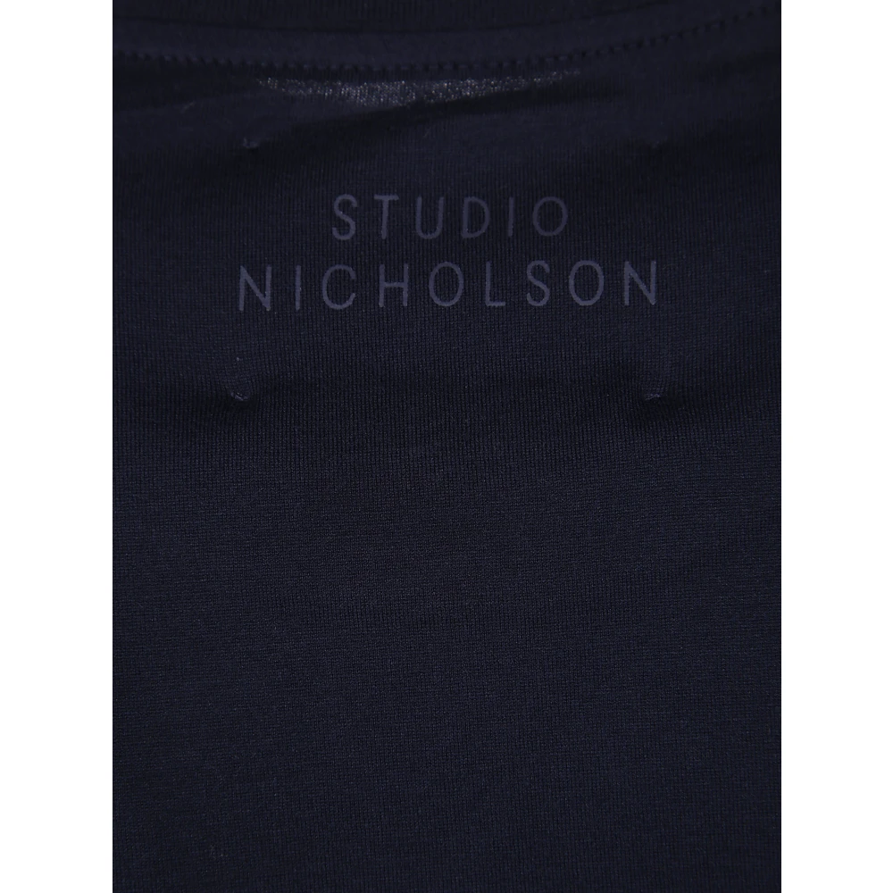 Studio Nicholson Korte mouw T-shirt in Branded stijl Blue Heren