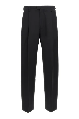 Wool Blend Straight Trousers