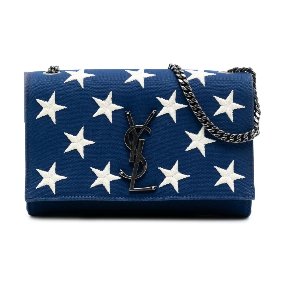 Saint Laurent Vintage Women's Blue Pre-Owned Chain Shoulder Bag