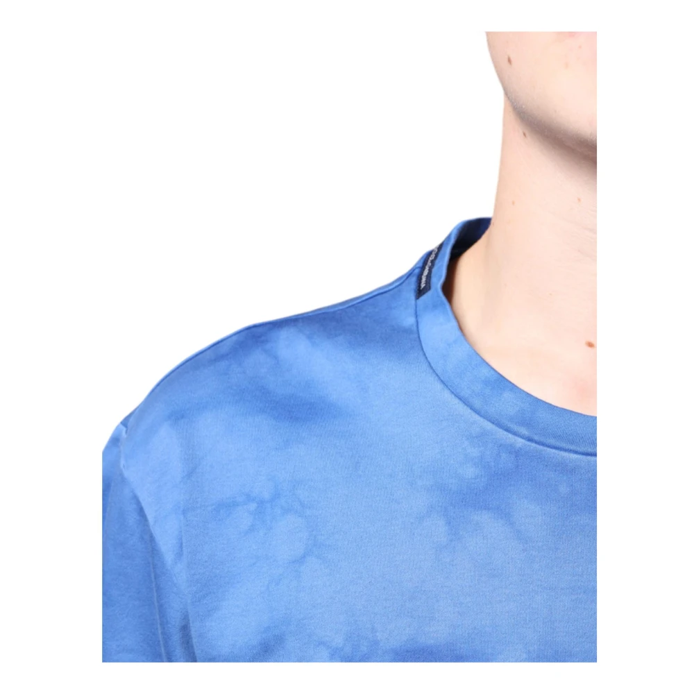 Dolce & Gabbana Tie-Dye Peace Sign Crewneck T-shirt Blue Heren