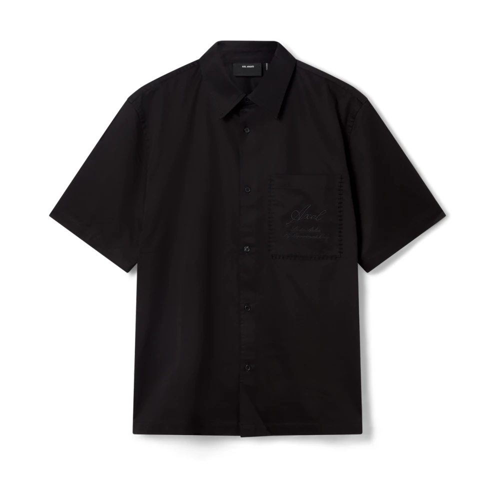 Axel Arigato Men's Black Stitch Embroidered Shirt - Short Sleeve Shirts - S - Shirts