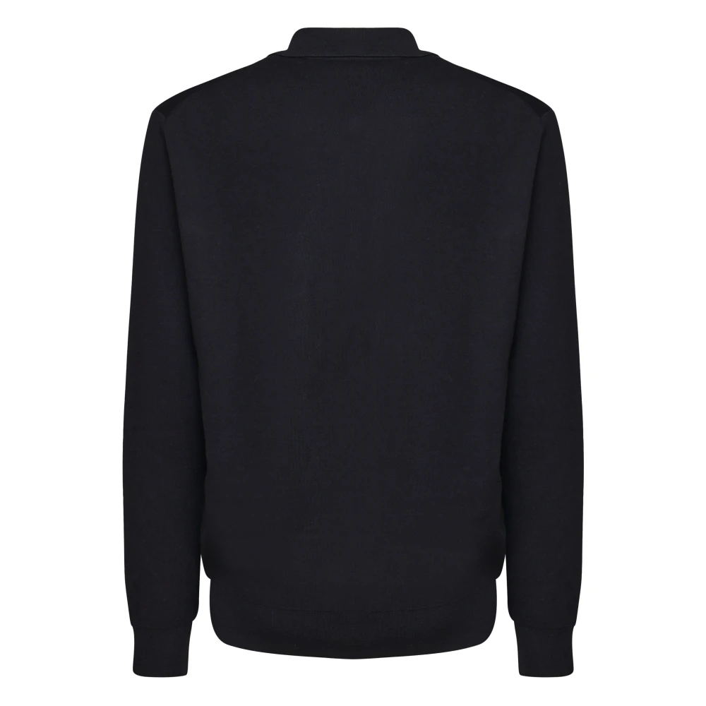 Fedeli Zwarte Gebreide Polo Hals Trui Black Heren