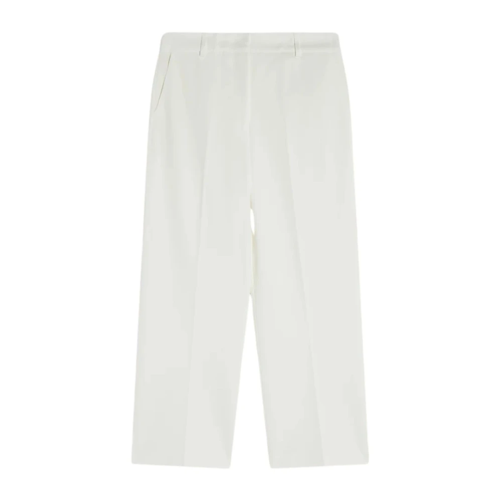 Liviana Conti Milano Geplooide Rechte Pijp Broek White Dames