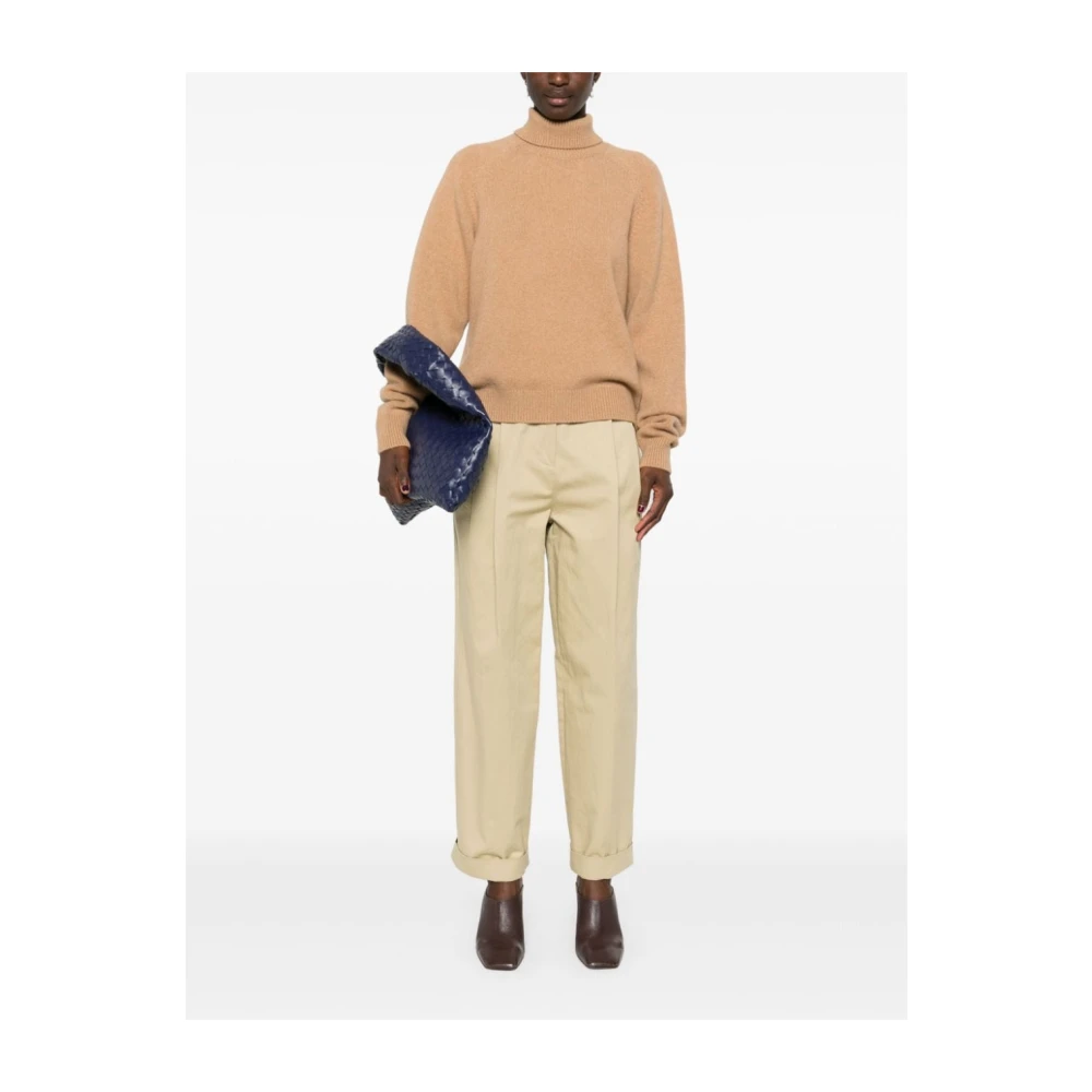 Fendi Kasjmier Hoge Hals Trui Bruin Beige Dames