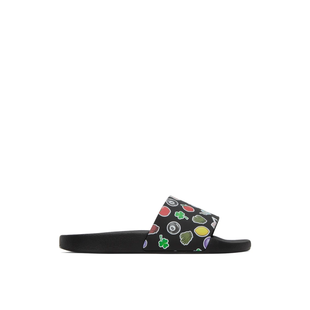Jw Anderson Women's Black Sliders, 6 Uk, Sticker Logo Slides