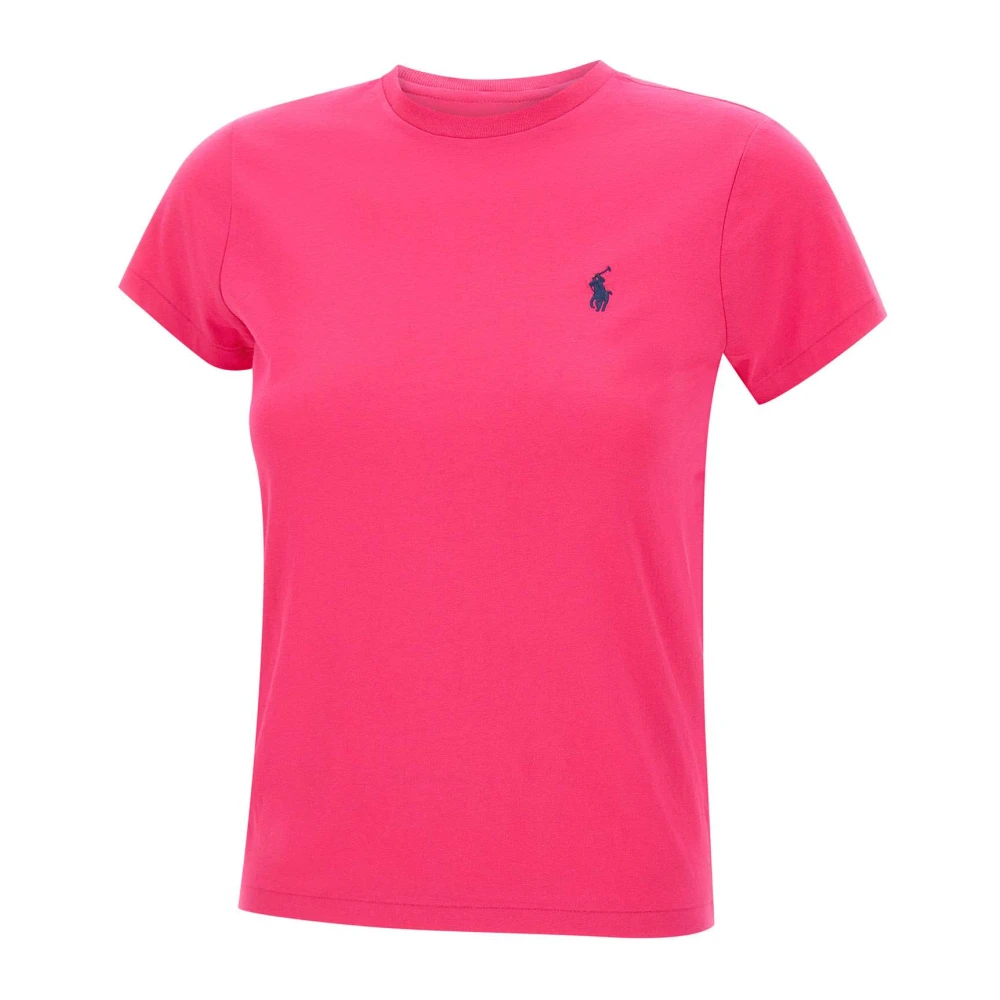 Polo Ralph Lauren Katoenen Classics T-shirt Cyclamen Midnight Blue Pink Dames