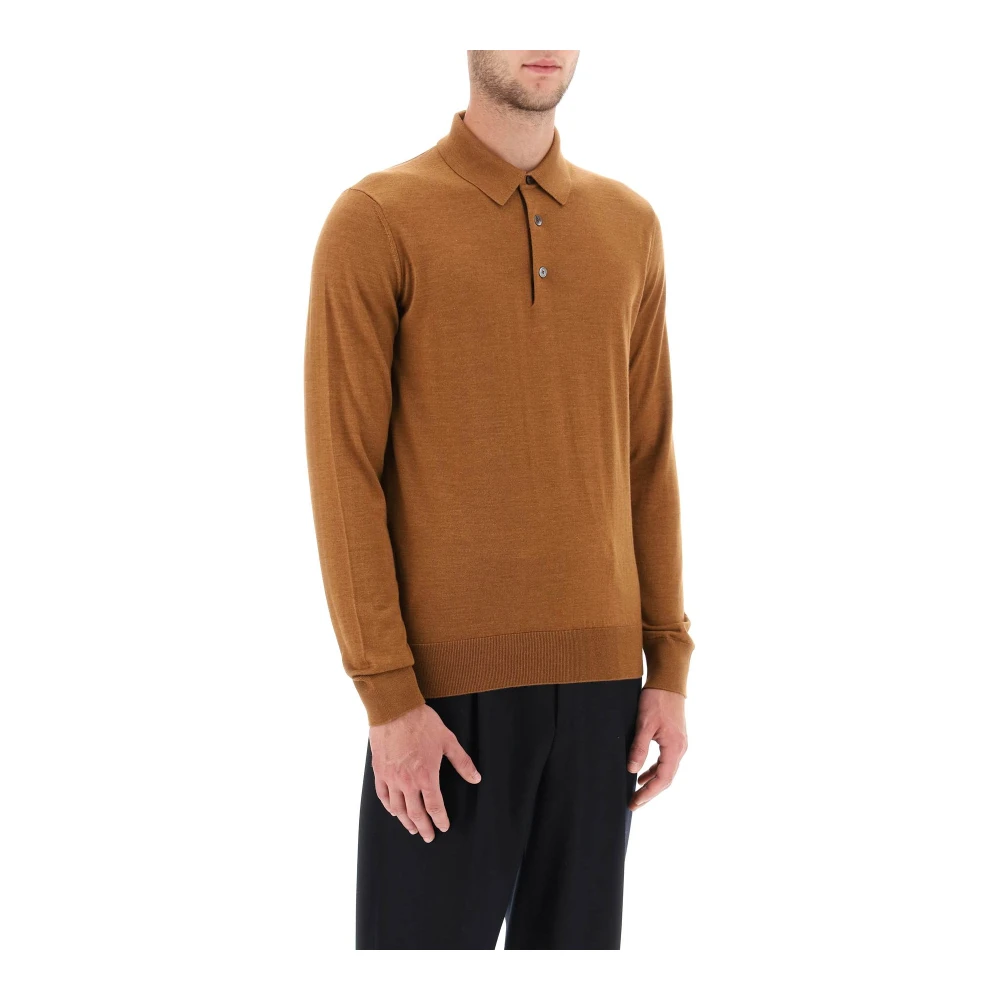 Ermenegildo Zegna Polo Sweater van Zijdeblend Brown Heren