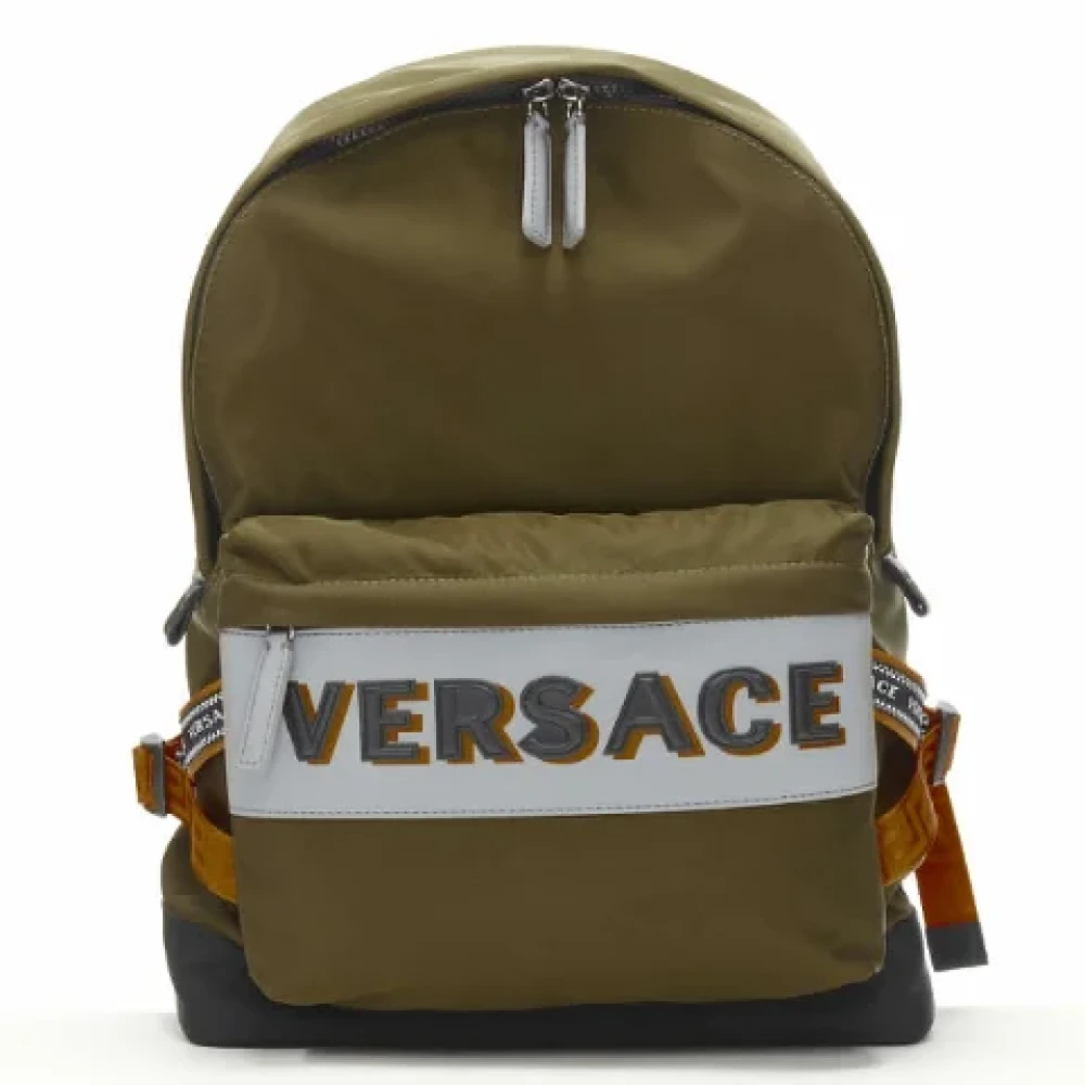 Versace Pre-owned Nylon backpacks Green Dames
