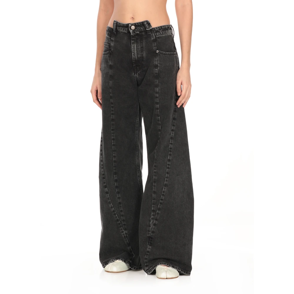 Maison Margiela Zwarte katoenen jeans met vijf zakken Black Dames