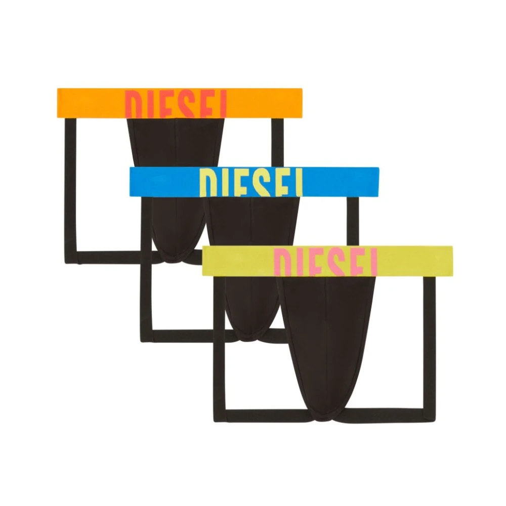 Diesel Mannelijk Zwart Ondergoed Heren, Xl, Katoen, 3-Pack Jockstraps