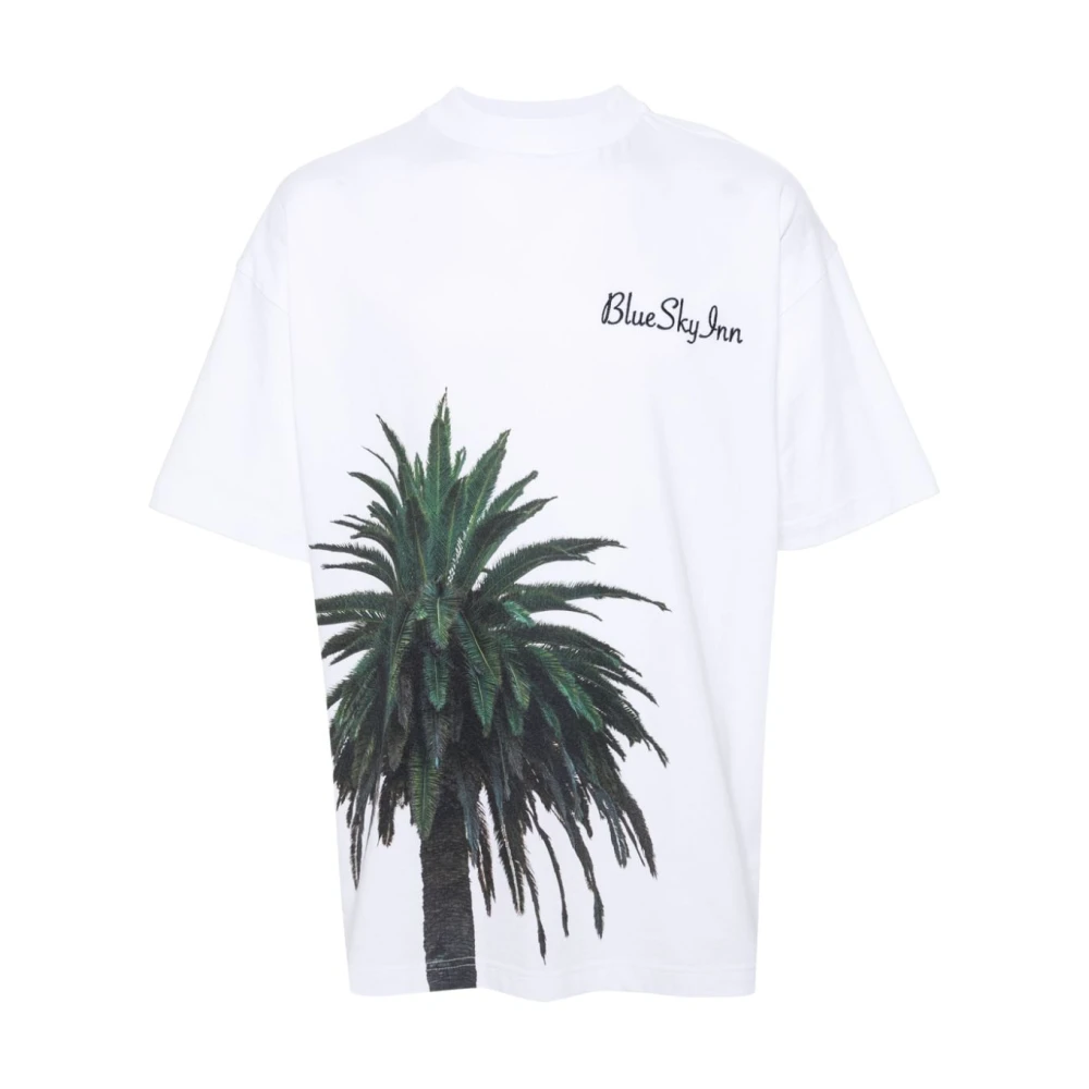 Blue Sky Inn T-shirts en Polos met Palm Tree Print White Heren