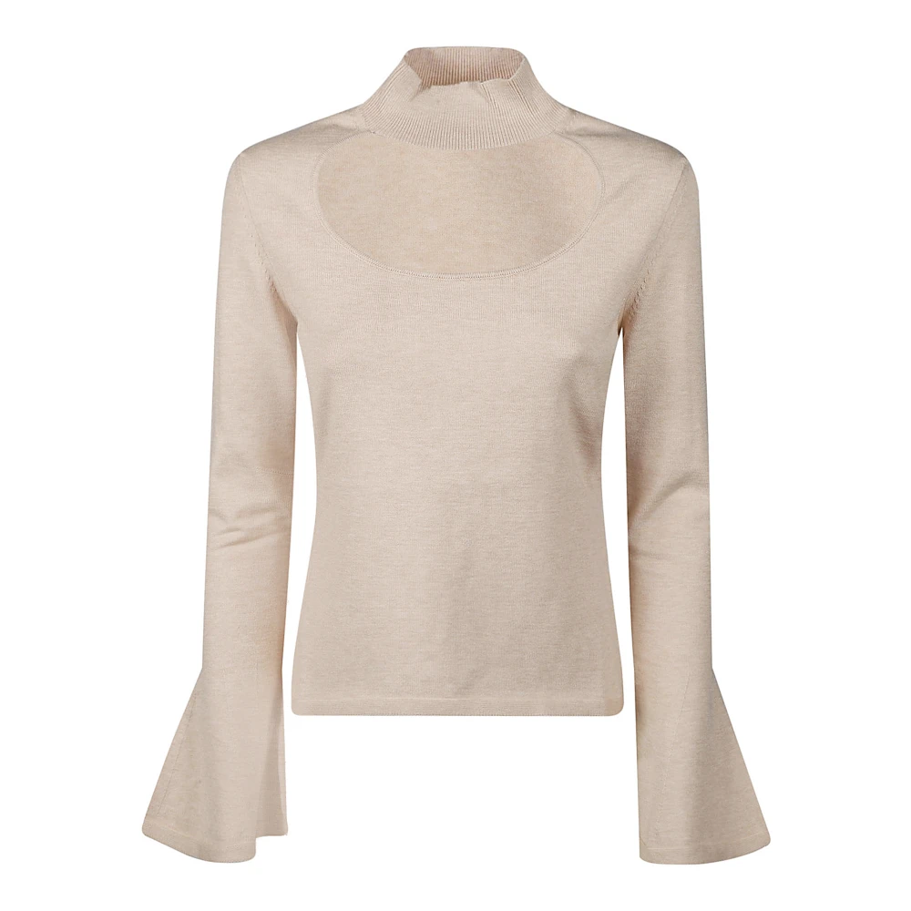 Federica Tosi Stijlvolle Cut Out Sweater Beige Dames