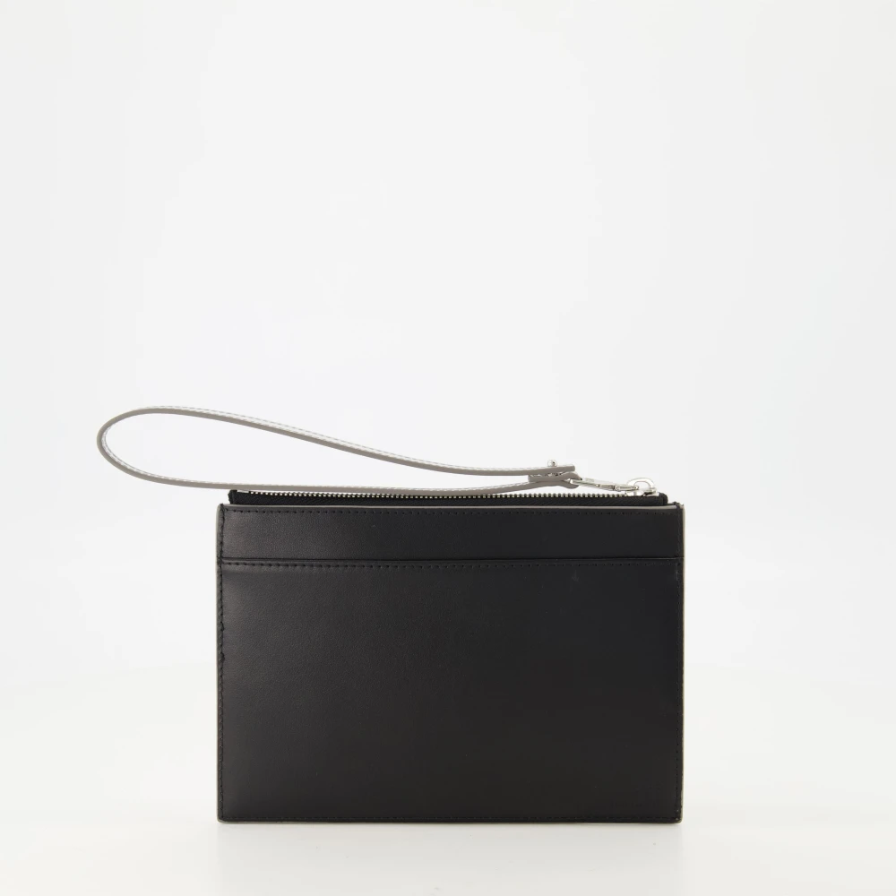 Diesel Glanzende Zilveren Clutch Lente-Zomer 2025 Gray Dames