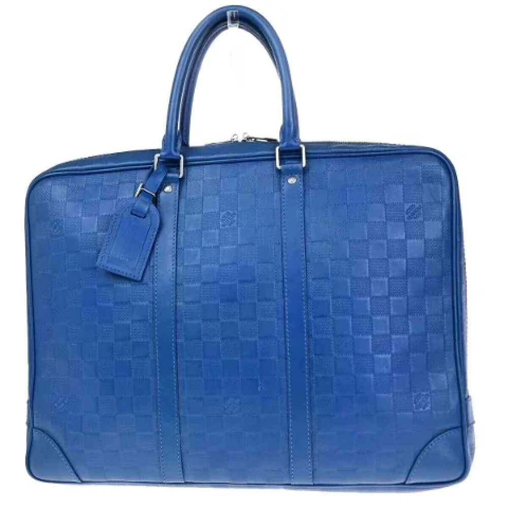 Louis Vuitton Vintage Pre-owned Leather briefcases Blue Heren